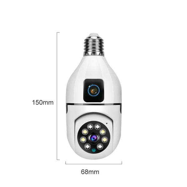 Y27 V380 1080P WIFI Bulb Camera Wireless Baby Monitor Dual Lens Color Night Vision Two-Way Audio