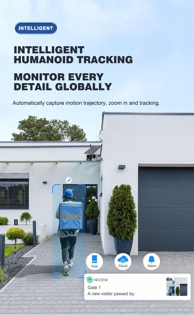 Y6 4G-4K-8MP-4X 180°Wide Angle Solar Battery Camera Y6 WiFi-4K-8MP-180°Wide Angle Solar Battery Camera with 6W Solar Panel