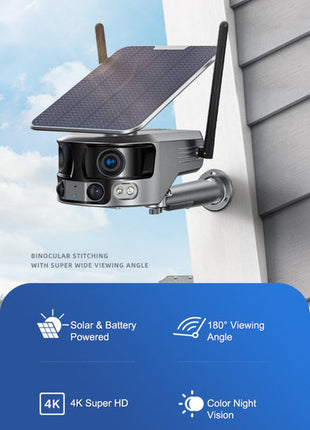 Y6 4G-4K-8MP-4X 180°Wide Angle Solar Battery Camera Y6 WiFi-4K-8MP-180°Wide Angle Solar Battery Camera with 6W Solar Panel