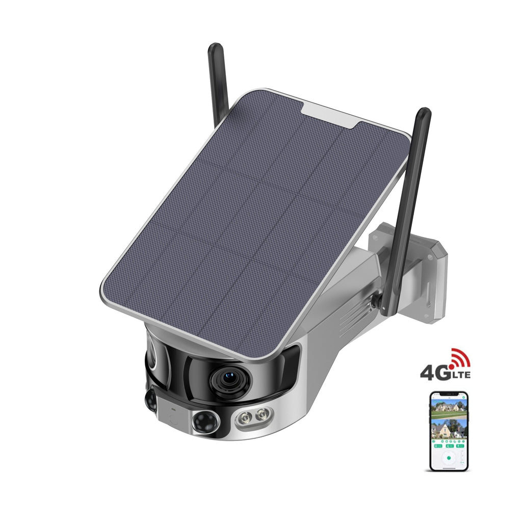 Y6 4G-4K-8MP-4X 180°Wide Angle Solar Battery Camera Y6 WiFi-4K-8MP-180°Wide Angle Solar Battery Camera with 6W Solar Panel