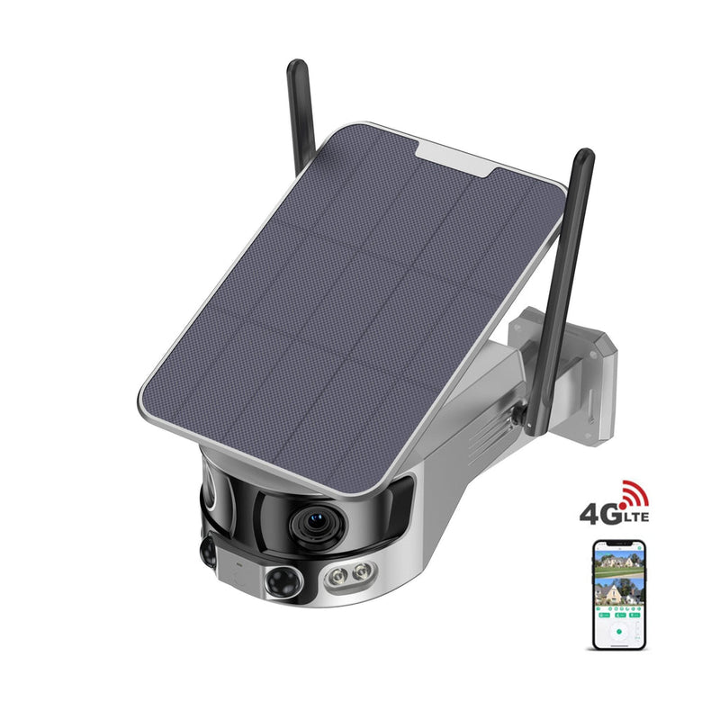 Y6 4G-4K-8MP-4X 180°Wide Angle Solar Battery Camera Y6 WiFi-4K-8MP-180°Wide Angle Solar Battery Camera with 6W Solar Panel
