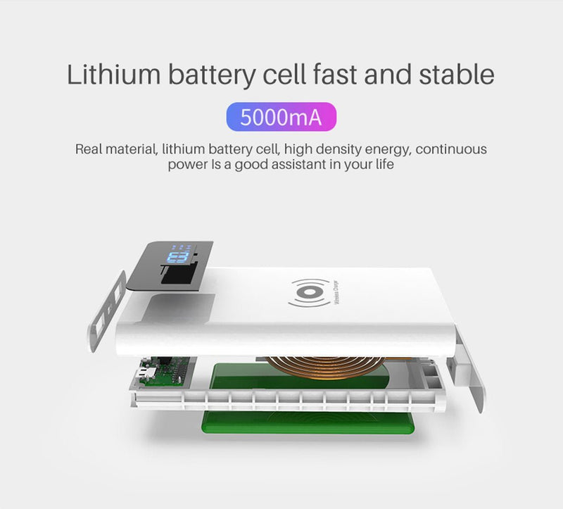 CRONY YC-008 USB Charger Dual Port Power Bank QC 3.0 Quick Charger Wireless charger Portable Adapter Power Hub for Mobile phone Tablet PC - Edragonmall.com