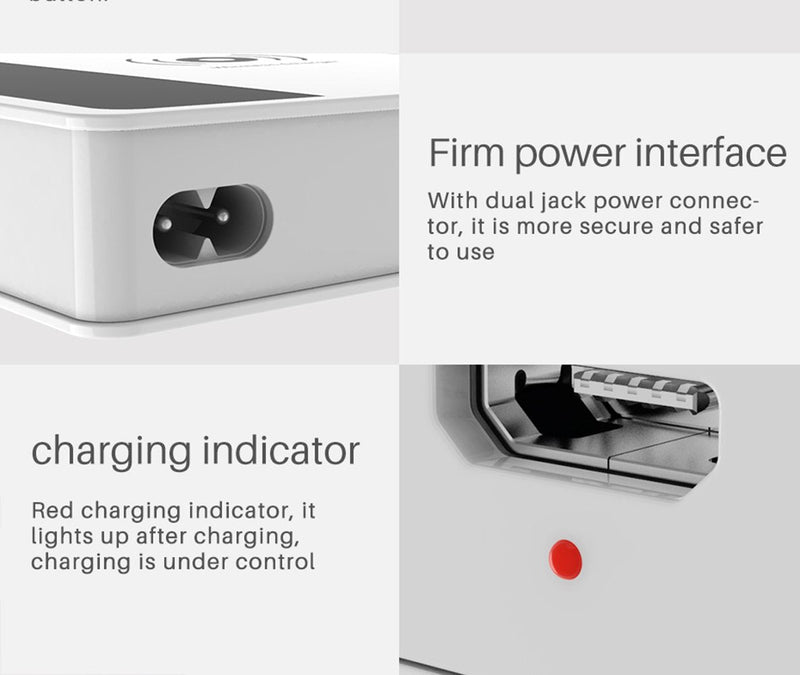 CRONY YC-008 USB Charger Dual Port Power Bank QC 3.0 Quick Charger Wireless charger Portable Adapter Power Hub for Mobile phone Tablet PC - Edragonmall.com