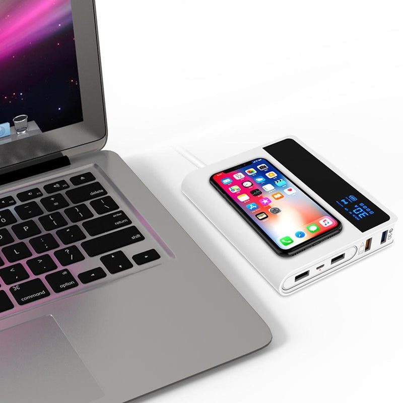 CRONY YC-008 USB Charger Dual Port Power Bank QC 3.0 Quick Charger Wireless charger Portable Adapter Power Hub for Mobile phone Tablet PC - Edragonmall.com