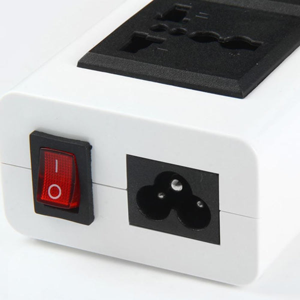 CRONY YC-CDA9 2+socket 6 USB Ports 2 Sockets with US Plug White - Edragonmall.com
