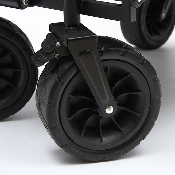 CRONY Ym-003 Folding Shopping Cart With Cover For Beachside Camping Outdoor Heavy Duty Portable Trolley /Black - Edragonmall.com