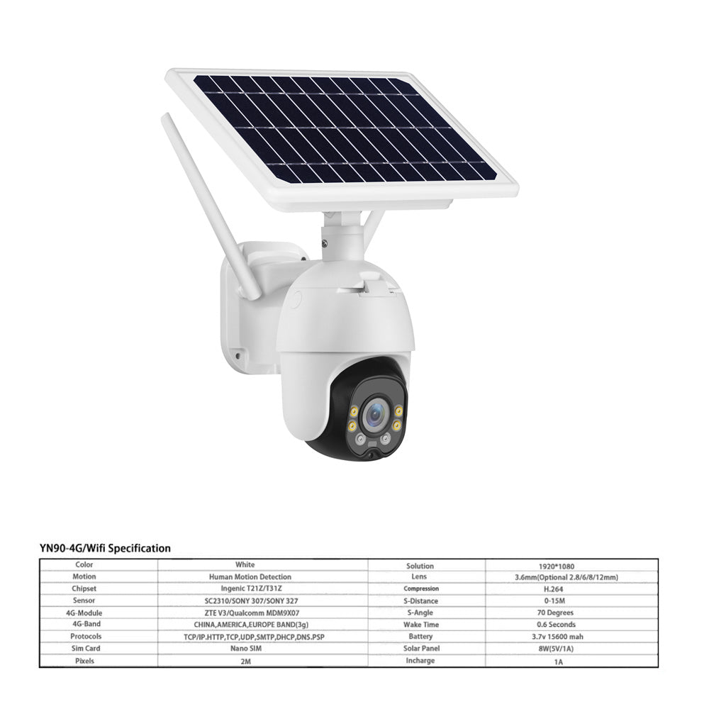 Crony YN90 Plus Low power 4G solar camera 1080p Outdoor camera Wireless Surveillance-2 - Edragonmall.com