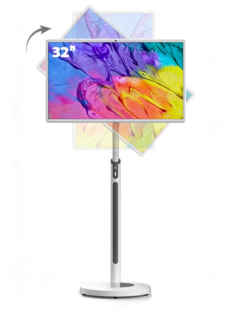 CRONY TX32-1 mobile display 32 Inch Wheeled Portable Monitor with Touch 1080p Built-in Battery Speakers Bluetooth Enabled USB-C HDMI Connection