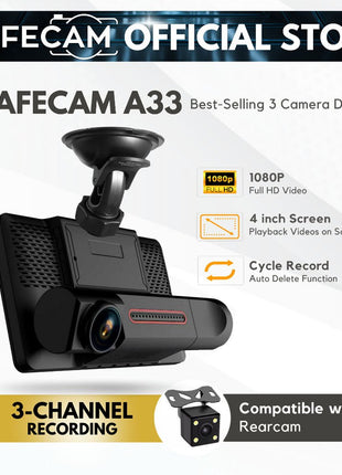 K208 Three-Camera pushbutton dashcam Car Camera Car DVR