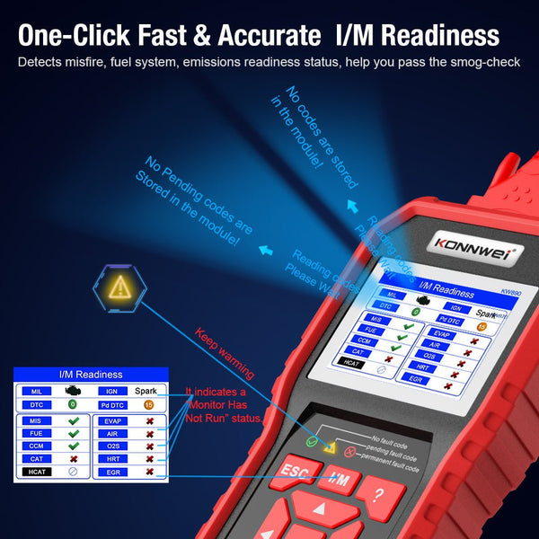 KONNWEI KW890 Battery Tester Car OBDII Oil Service Light Reset Tool OBD2 Scanner Car Professional Automotive Code Reader Diagnose Tool - Edragonmall.com