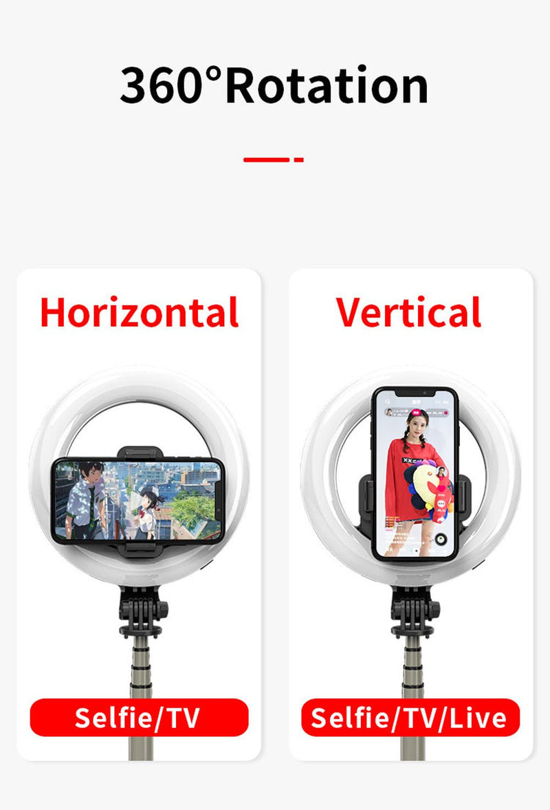 L07 mobile phone Live Fill Light Wireless Control Dimmable Camera Phone Ring Lamp With Stand Tripod - Edragonmall.com