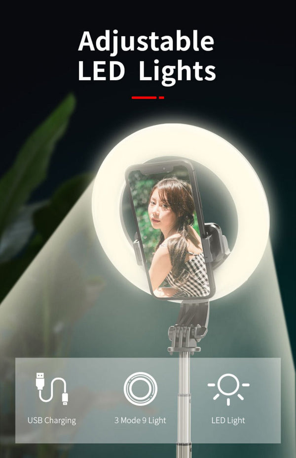 L07 mobile phone Live Fill Light Wireless Control Dimmable Camera Phone Ring Lamp With Stand Tripod - Edragonmall.com
