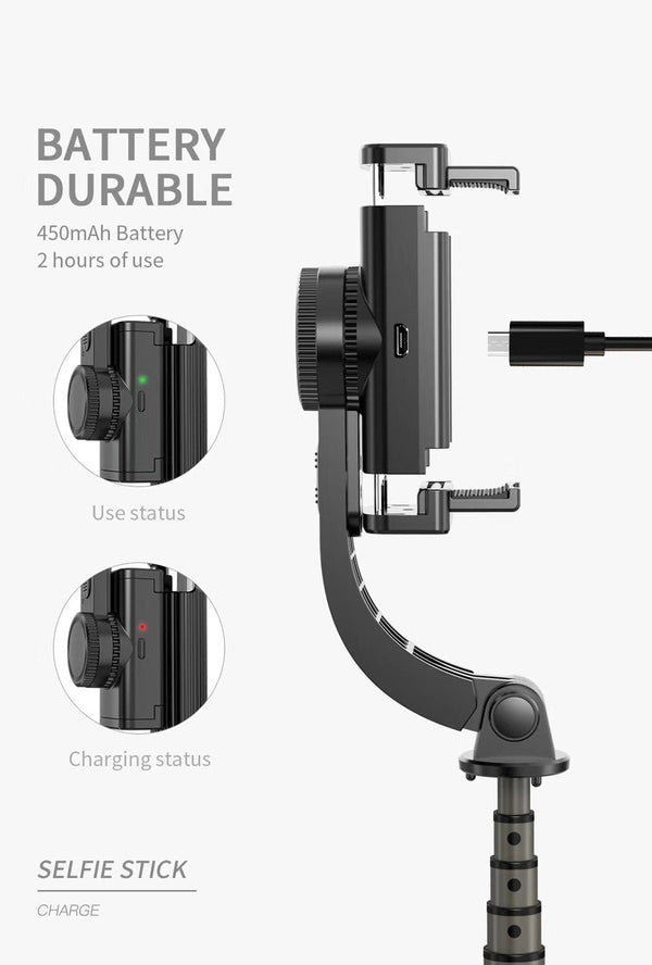 L08 Cradle head selfie stand Anti-Shake for iOS and Android | Black - Edragonmall.com