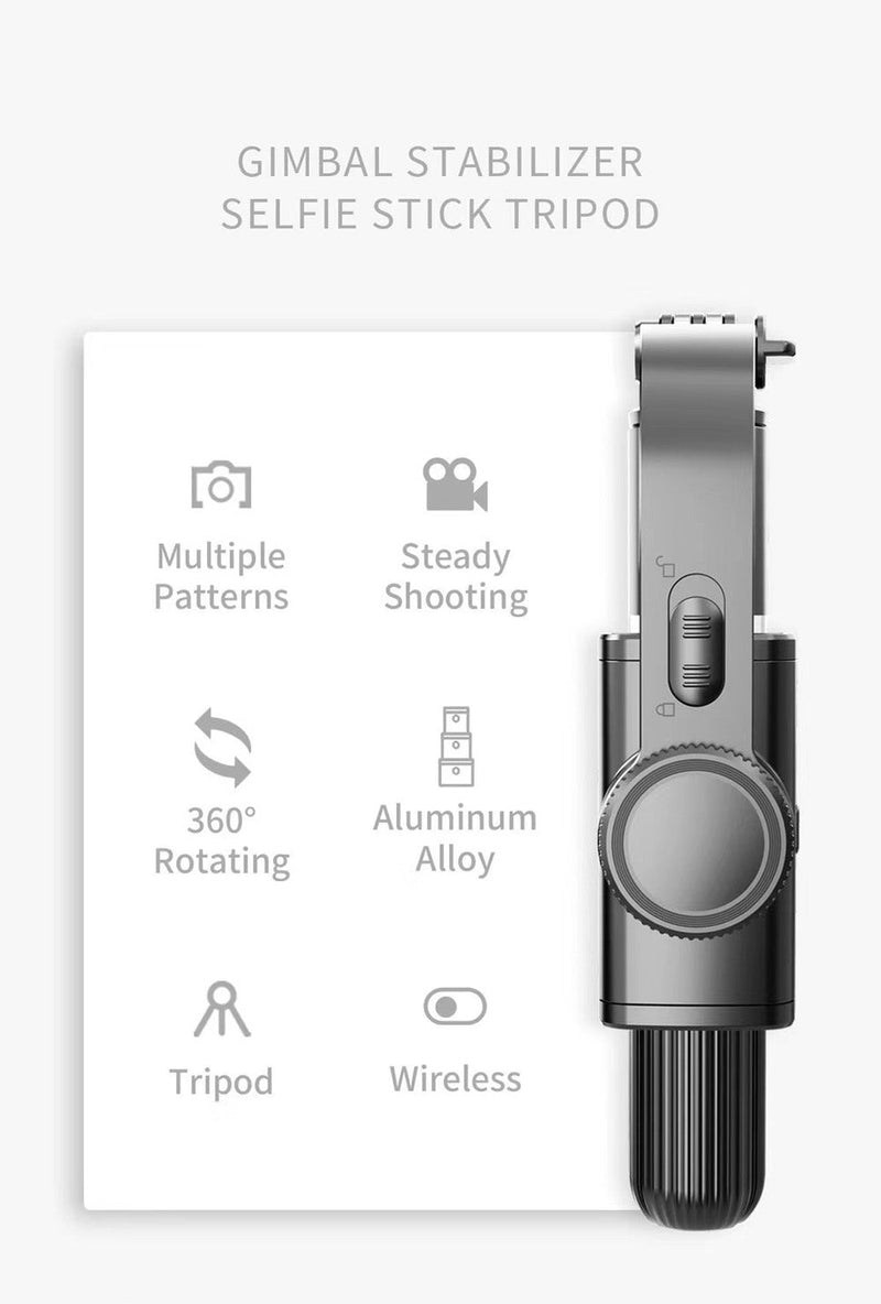 L08 Cradle head selfie stand Anti-Shake for iOS and Android | Black - Edragonmall.com