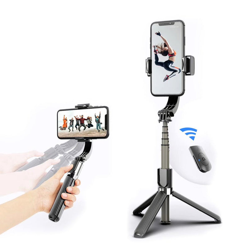 L08 Cradle head selfie stand Anti-Shake for iOS and Android | Black - Edragonmall.com