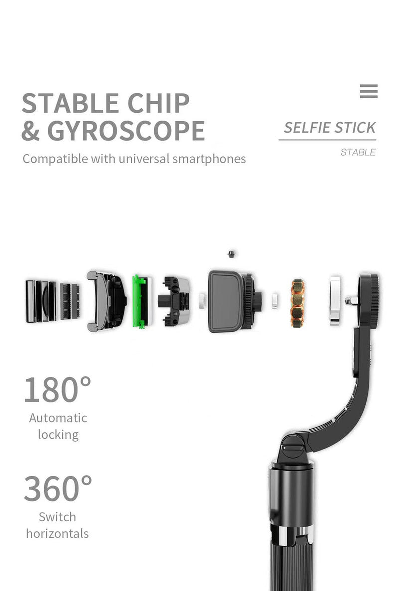 L08 Cradle head selfie stand Anti-Shake for iOS and Android | White - Edragonmall.com