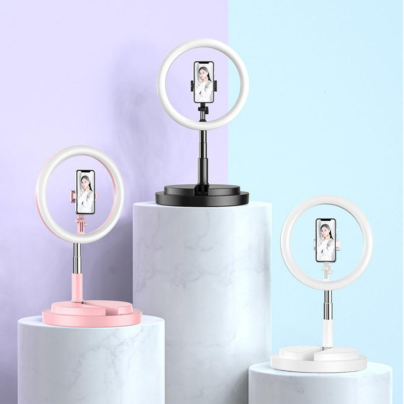 MAMEN 10 inch Selfie Ring Light LED Dimmable Video Studio Photography Lighting Portable For Youtube Vlog Live Photo With Tripod - Edragonmall.com