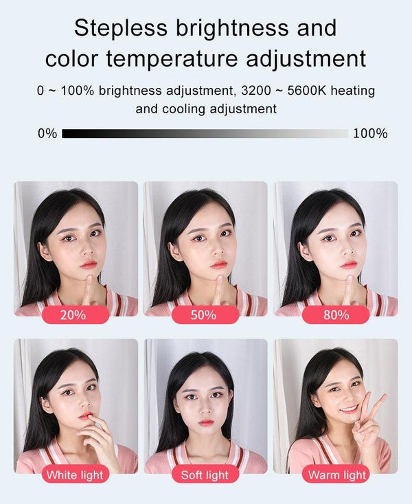 MAMEN 10 inch Selfie Ring Light LED Dimmable Video Studio Photography Lighting Portable For Youtube Vlog Live Photo With Tripod - Edragonmall.com