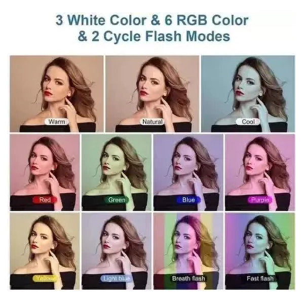 MJ33(13inch) wire-controlled mobile phone RGB LED Live Fill Light - Edragonmall.com