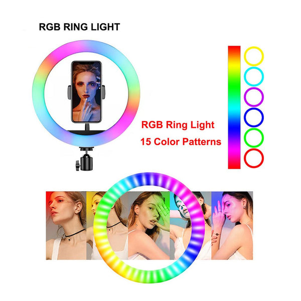 MJ33(13inch) wire-controlled mobile phone RGB LED Live Fill Light - Edragonmall.com