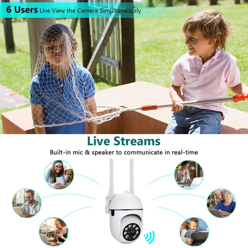NIP-27 V380 APP 1080P Full color Wireless Camera HD IP Wireless CCTV Camera Waterproof Outdoor WiFi CCTV Security Cameras - Edragonmall.com