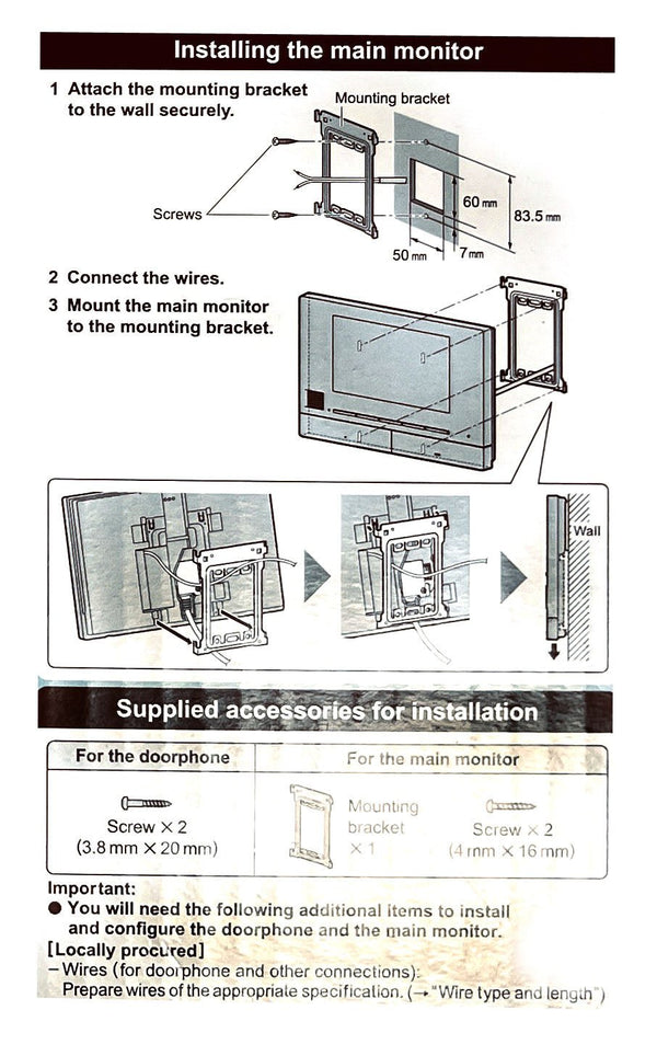 Panasonic VL-SW274 VL-SW271BX 7inch Panasonic video intercom door bell Video Intercom System - Edragonmall.com