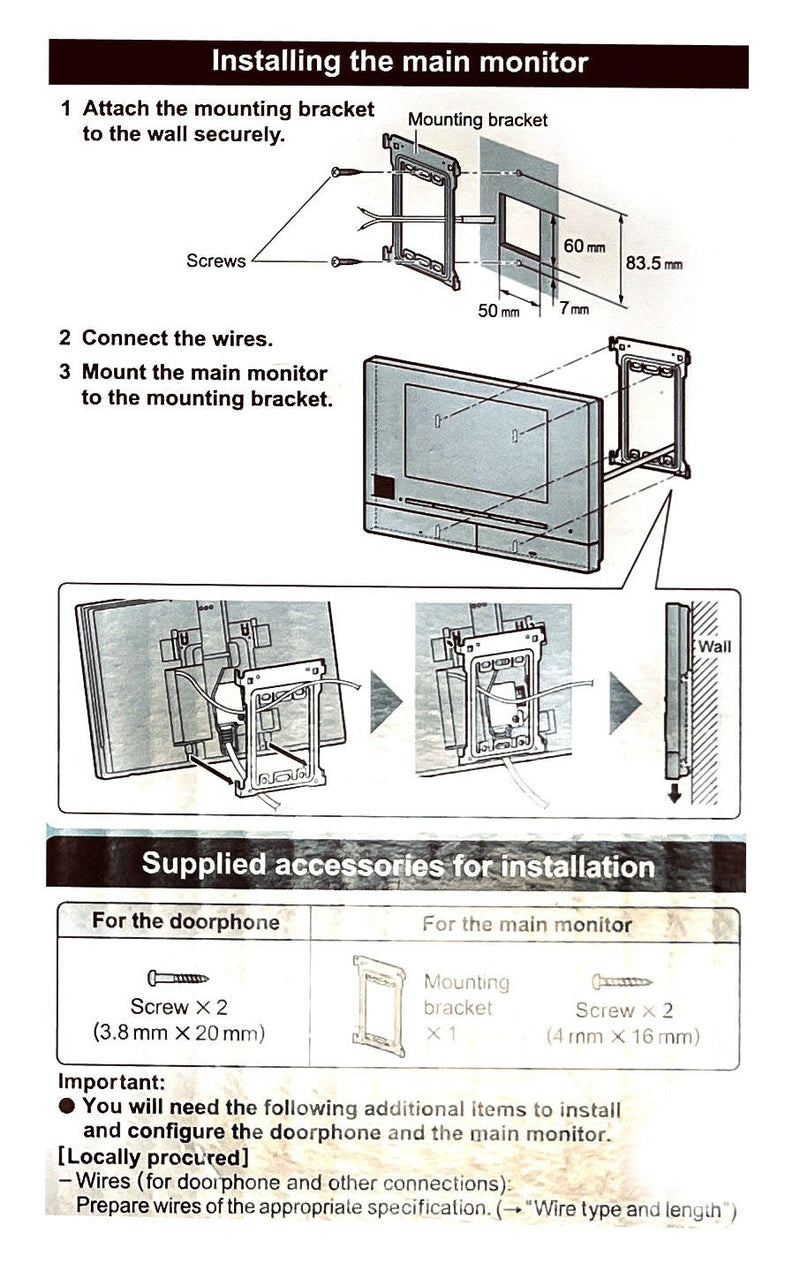 Panasonic VL-SW274 VL-SW271BX 7inch Panasonic video intercom door bell Video Intercom System - Edragonmall.com