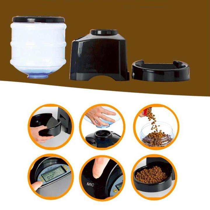 Pet Feeder -17 Automatic Pet Feeder Programmable Food Dispenser for Medium / Small Pet Puppy / Kitten - Edragonmall.com