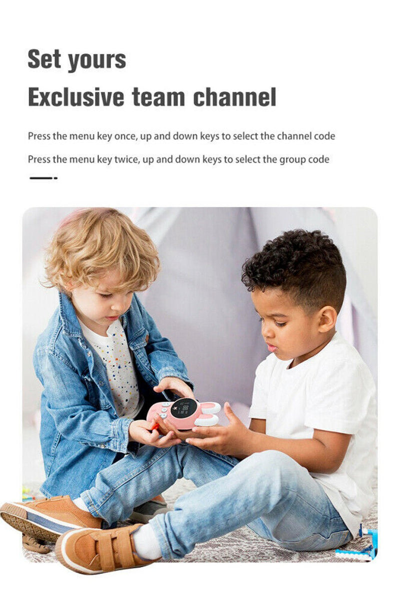 Rabbit Kids 0.5W walkie-talkie Walkie Talkies for Kids Bunny Pattern 22 Channels 3KM Range 2 Way Radio VOX Children with Backlit Flashlight 2 pcs - Edragonmall.com