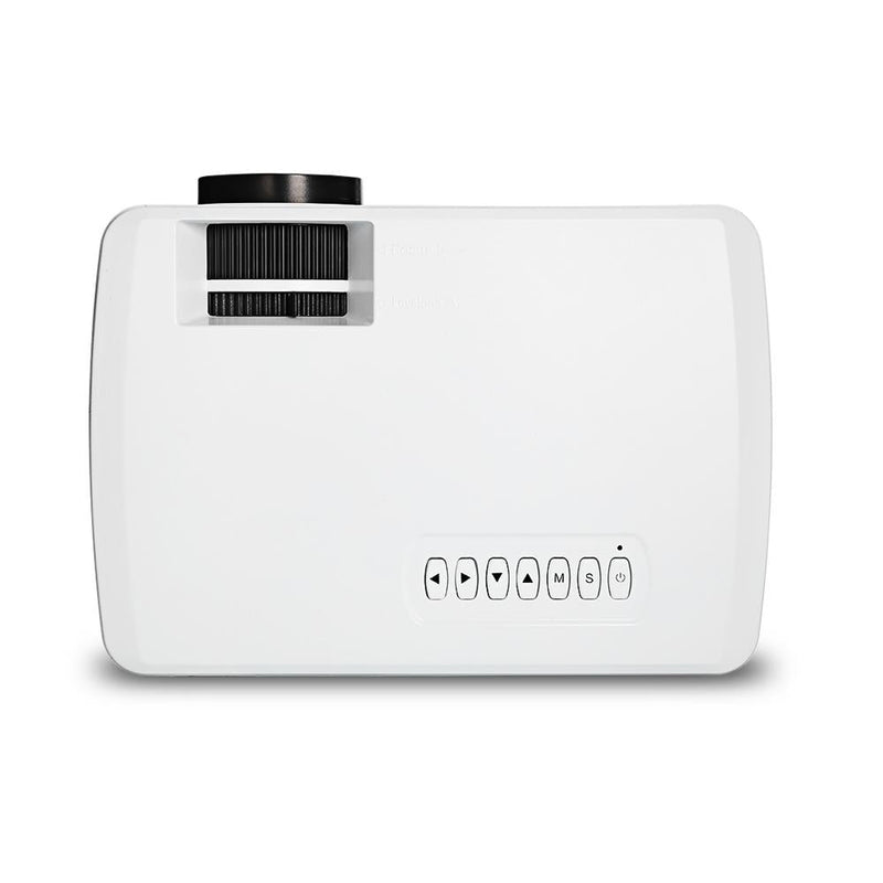 RD816 Portable LCD Projector Home Theater 1200 Lumens with Speaker Support 1080P for Meeting -White - Edragonmall.com