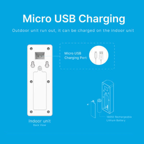 RL-0518 doorbell 433Mhz Wireless Audio Intercom System upto 500m working distance, battery operated Audio doorphone - Edragonmall.com