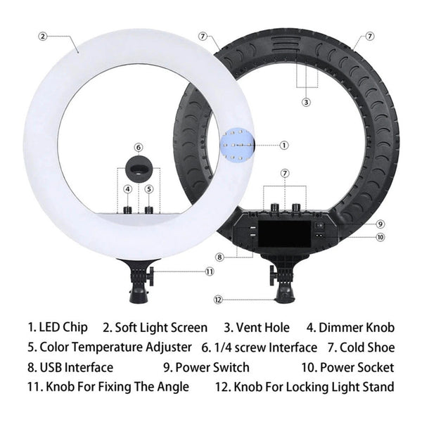 RL-18 45CM remote control 3 mobile phone Live Fill Light Selfie Ring light and Photographic lamp - Edragonmall.com
