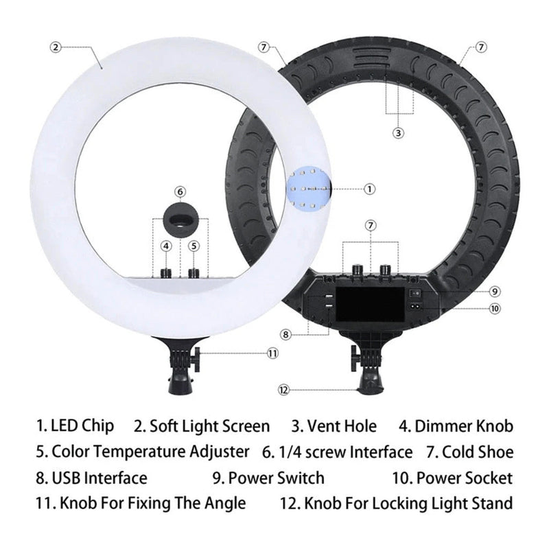 RL-18 45CM remote control 3 mobile phone Live Fill Light Selfie Ring light and Photographic lamp - Edragonmall.com