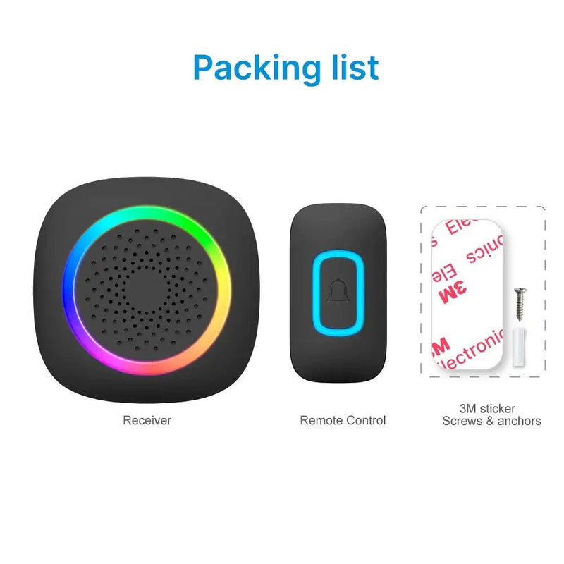 RL-3995 doorbell Battery-powered wireless doorbell with shining LED display Door bell - Edragonmall.com