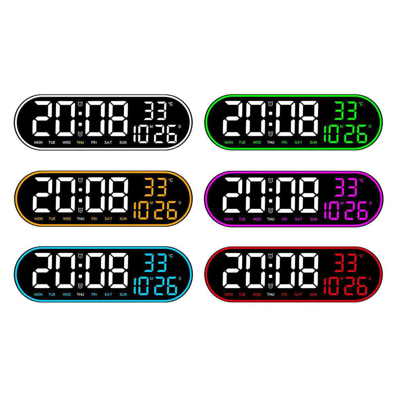 CRONY 8021 Clock Digital Wall Clock Alarm Clock Wall Mounted Adjustable Temperature Digital Clock Remote Control for Home