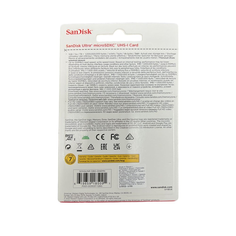 SanDisk 128GB Ultra 80MB/s UHS-I Class 10 microSDXC Card-SDSQUNS-128G-GN6MN - Edragonmall.com