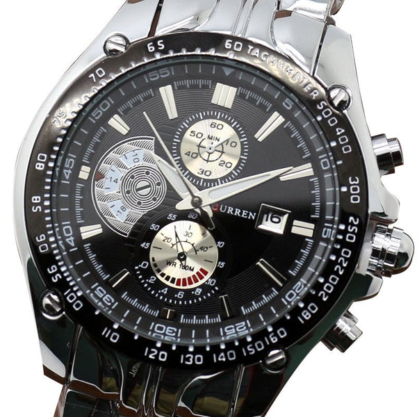 SB-007 CURREN Analog Black Dial Men's Watch - Edragonmall.com