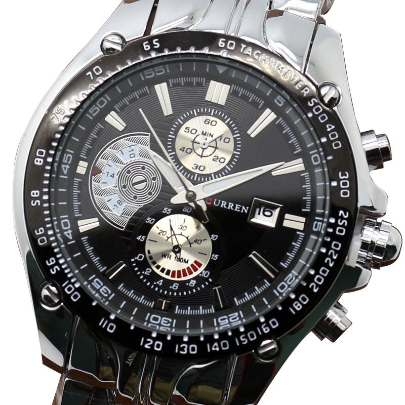 SB-007 CURREN Analog Black Dial Men's Watch - Edragonmall.com