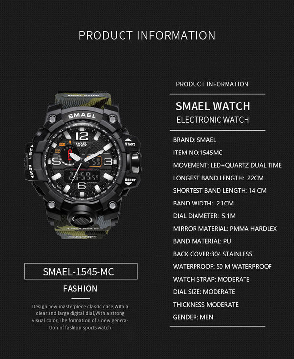SB-008 Watch Movement Digital Waterproof Waterproof Watch High Quality Luxury Elegant Watches for Men electronic digital watch - Edragonmall.com