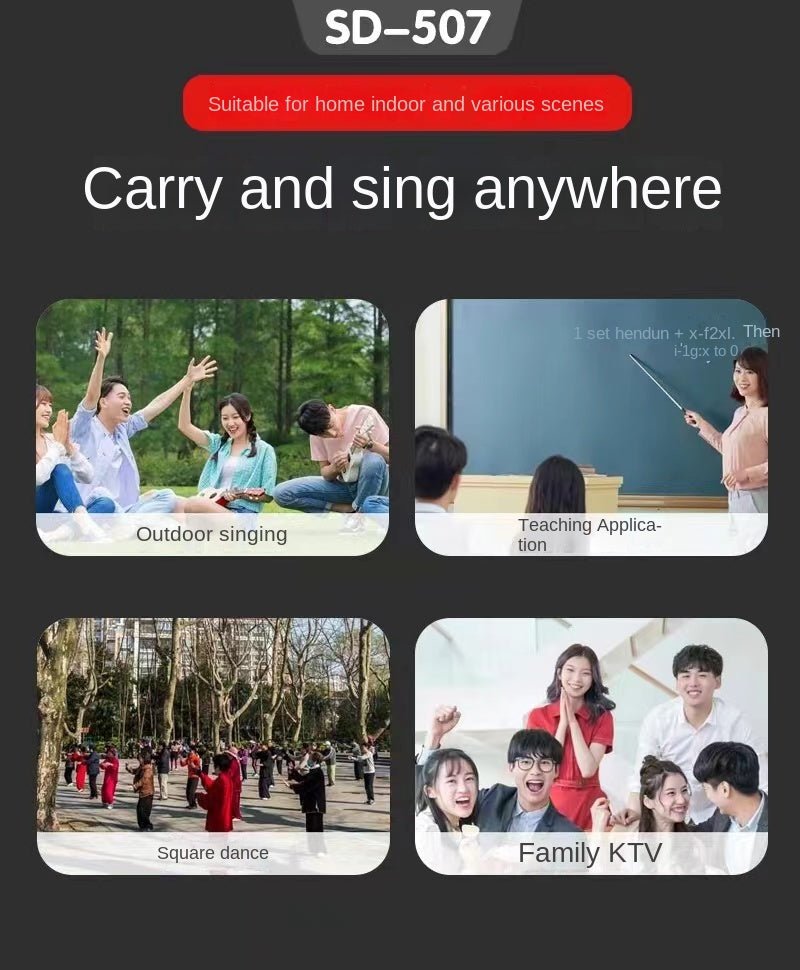 CRONY SD-507 BT Speaker Bt speaker high power karaoke pull rod multifunctional SUBWOOFER SPEAKER with wireless LED