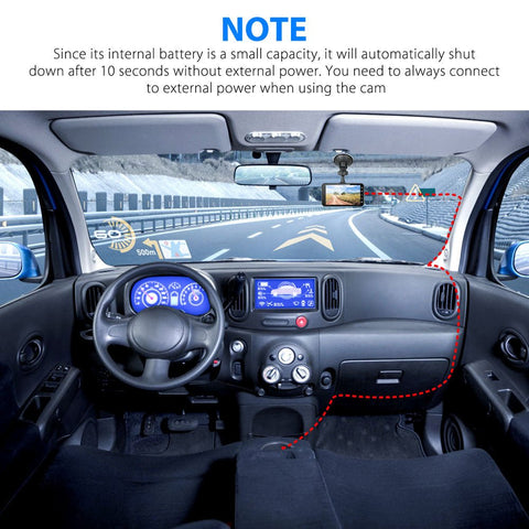 V3S Dual-Camera touch dashcam 1080P Full HD 4" IPS LCD Touch Screen Display Dual Lens Car Camera Car DVR