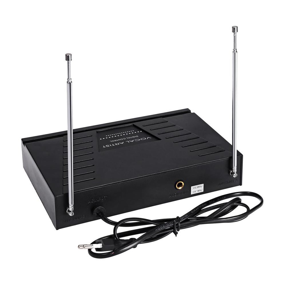 WEISRE WM-03V Dual wireless microphone Professional 210 - 280MHz VHF Wireless Handheld Dual Channel Transmitter Mic Set - Edragonmall.com