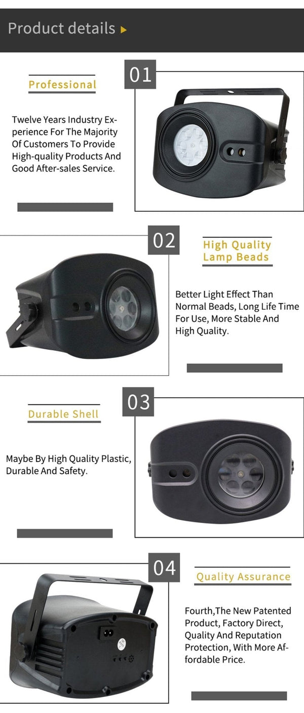WL-901 Big Pattern Laser light RGB 13W Led Laser Projector Light Club Dj Disco Stage Light - Edragonmall.com