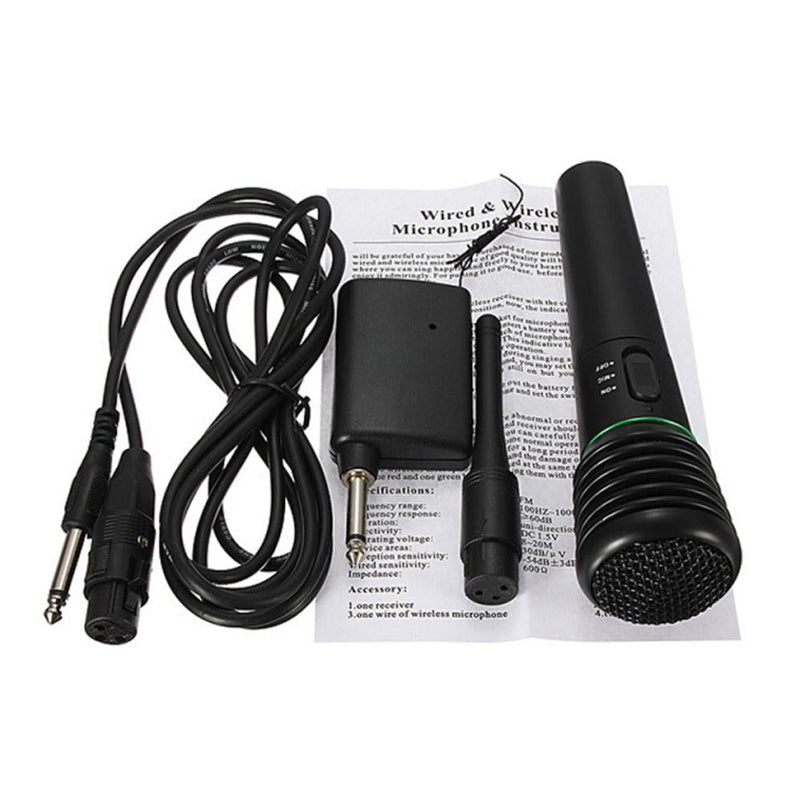 WM-308 Wired Wireless Dual-Use Microphone Portable Handheld Unidirectional Dynamic Microphone With Receiver For Stage Karaoke Studio - Edragonmall.com