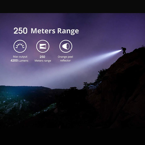 WUBEN T70 4200 Lumens Cree XHP70.2 LED Rechargeable LED 26650 High Performance Flashlight for Outdoor and Camping Activities - Edragonmall.com