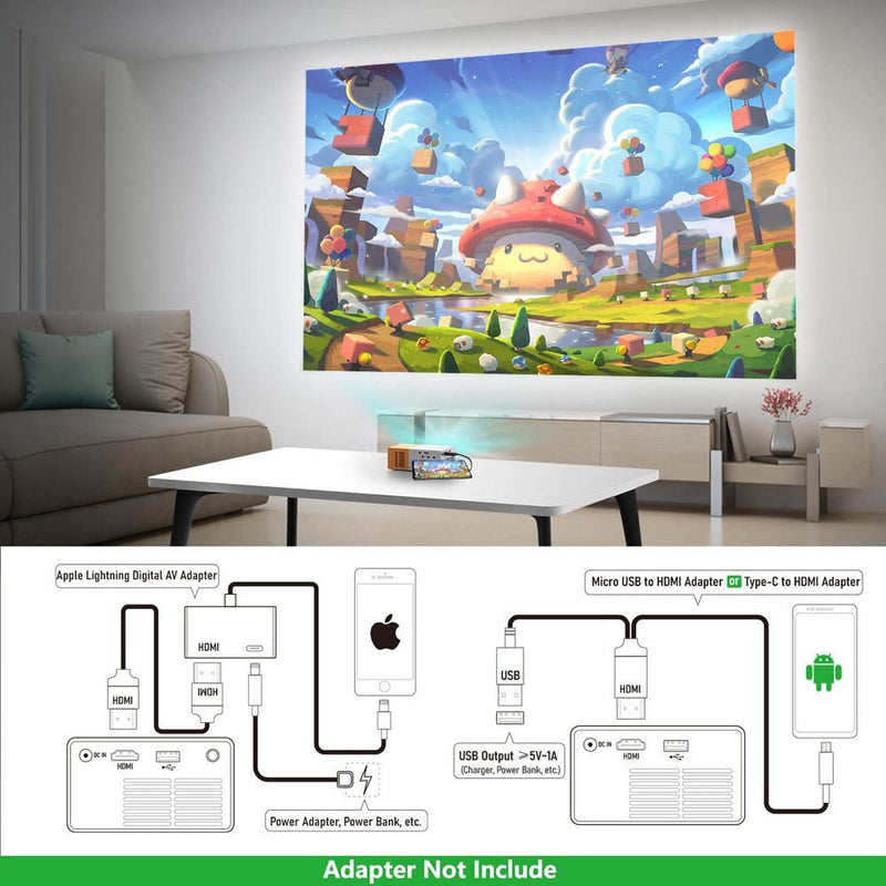 YG-300 LED Projector 400-600 Lumens 1080P Home Media Player With Remote Control -White - Edragonmall.com