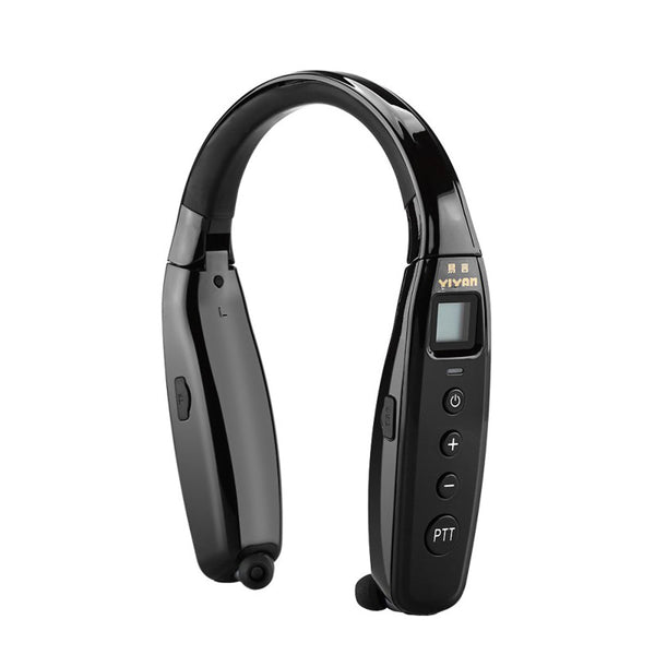 YIYAN 3W YI-669 Earphone walki-talk UHF Earphone Hanging Neck Walkie Talkie Foldable Bluetooth Headset - Edragonmall.com