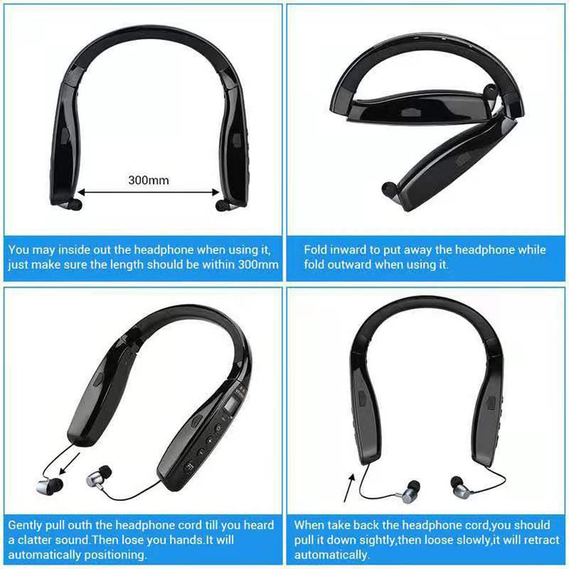 YIYAN 3W YI-669 Earphone walki-talk UHF Earphone Hanging Neck Walkie Talkie Foldable Bluetooth Headset - Edragonmall.com