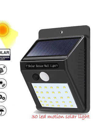 CRONY 30LED Solar Powered LED Wall Light Motion Sensor Lights Outdoor Garden Security Lamp