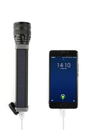 CRONY W562 Solar USB charging multi-function flashlight Telescopic focusing outdoor waterproof strong flashlight